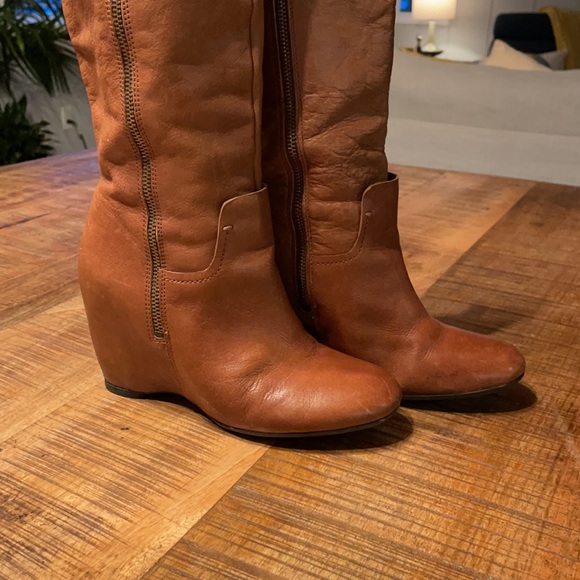 Franco Sarto Leather wedge tall boots - Picture 3 of 7